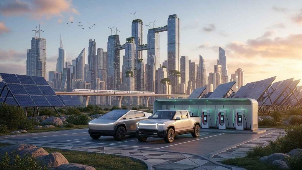 tesla vs rivian buduschee elektricheskih pikapov 2